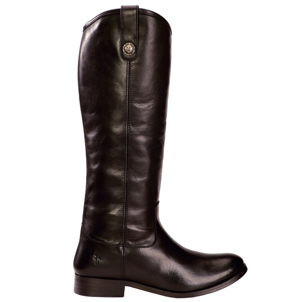 Frye Women's Size 5.5 M Ext Calf Melissa Button Leather Riding Boots 77167 Black